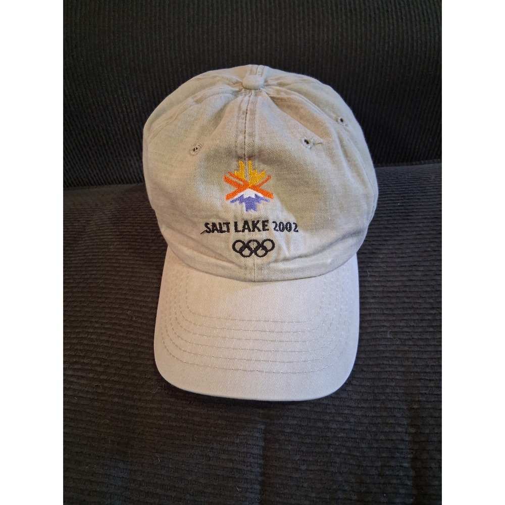 Vintage Salt Lake 2002 Olympic Winter Games Hat Khaki‎ Embroidered Baseball Cap